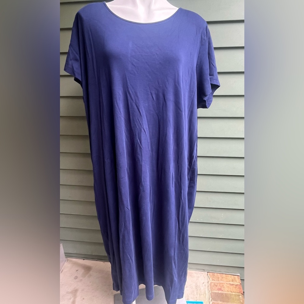 Lands End Casual Blue Cotton Dress